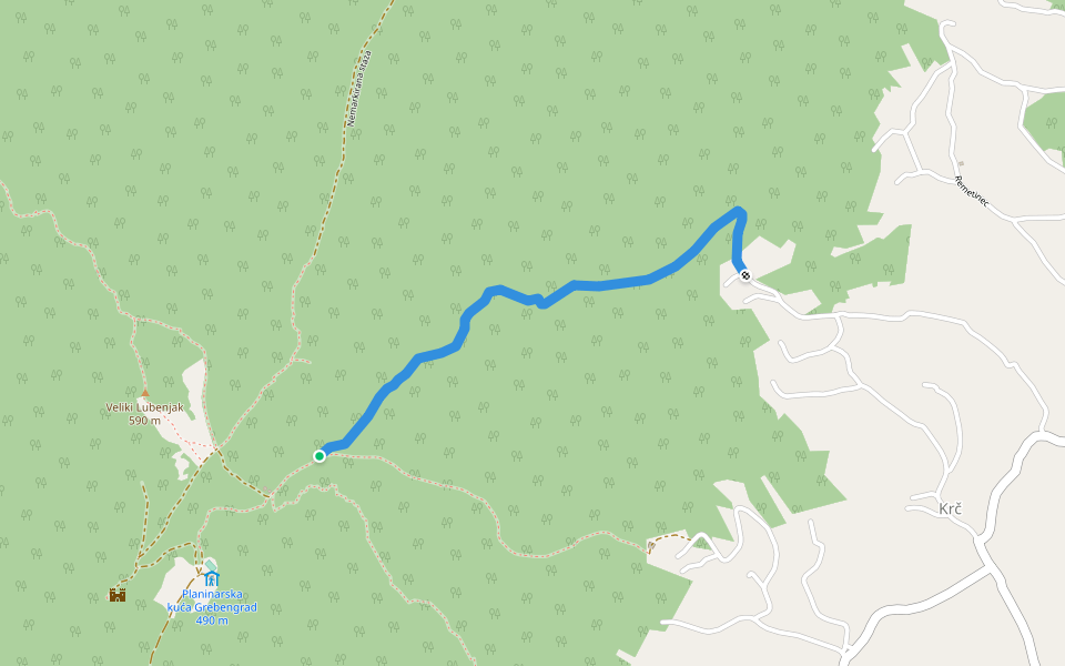 Grebengrad - Kljucice walking route map in Madžarevo