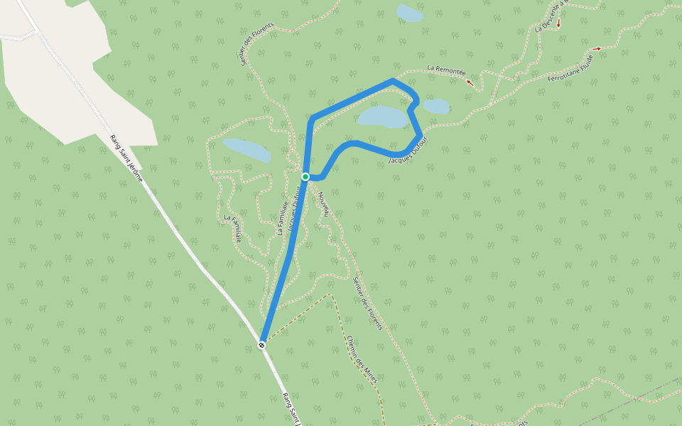 Jacques Dufour walking route map in Saint-Urbain