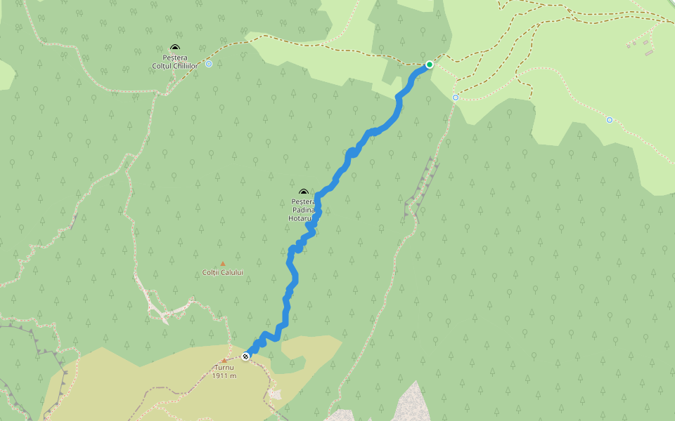 Padina Hotarului - C.A. walking route map in Zărnești