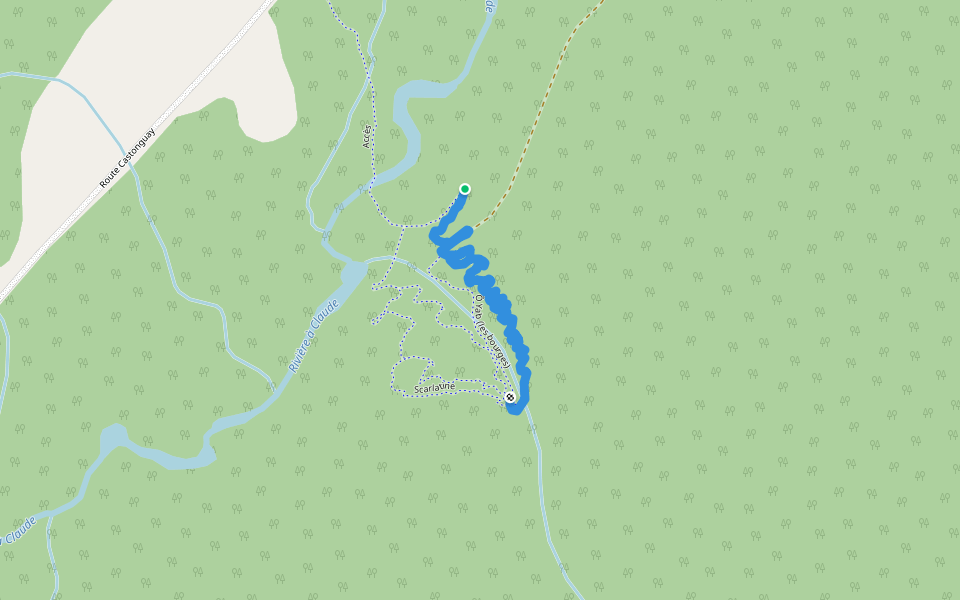 La montée walking route map in Rivière-à-Claude