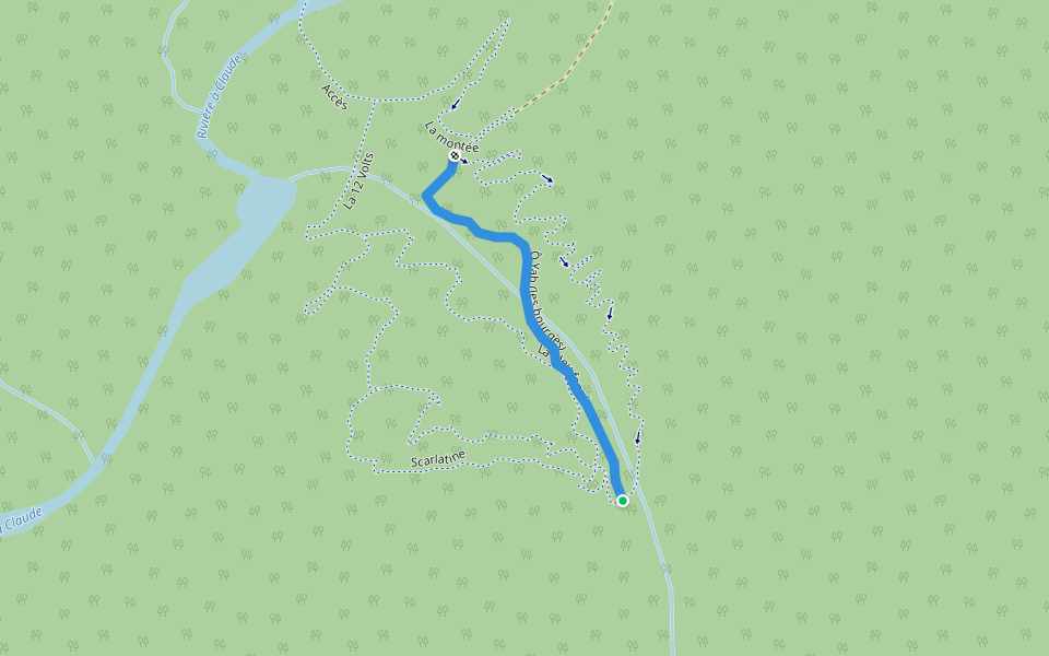 Ô Yab (les bourges) walking route map in Rivière-à-Claude