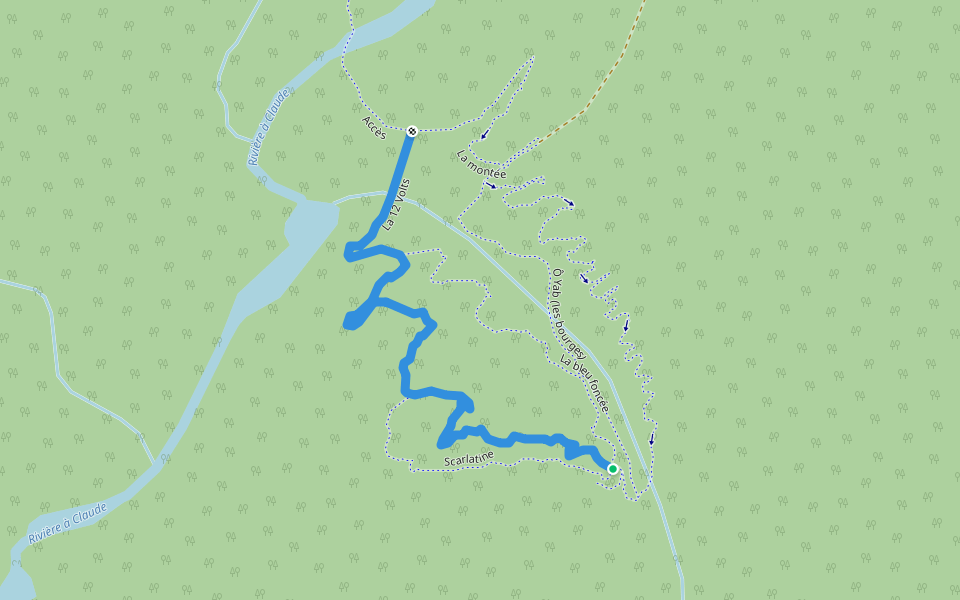 La 12 Volts walking route map in Rivière-à-Claude