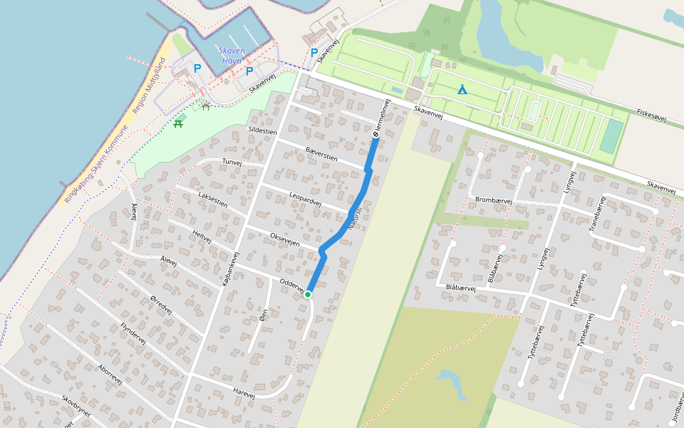 Natursti walking route map in Tarm