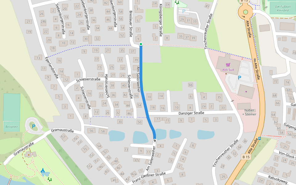 Am Sailerweiher walking route map in Neustadt an der Waldnaab