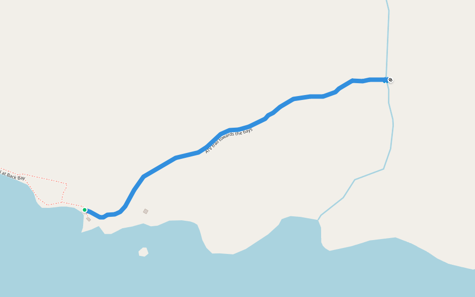 ATV trail towards the bays walking route map in Red Bay
