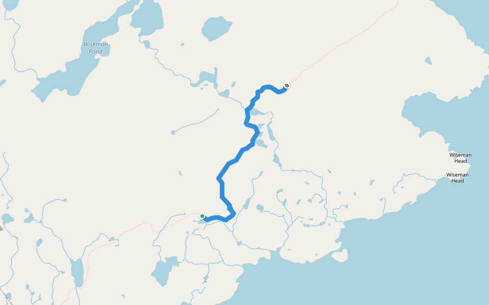 ATV Trail towards the Bays walking route map in Red Bay