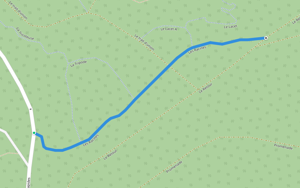 Les Racines walking route map in Sept-Îles