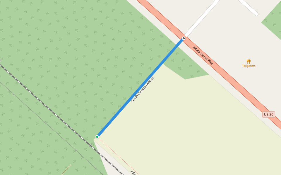 South Odessa Avenue walking route map in Egg Harbor City