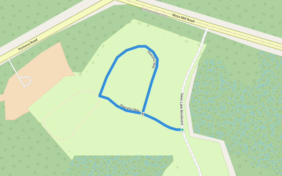 Peaceful Way walking route map in Port Republic