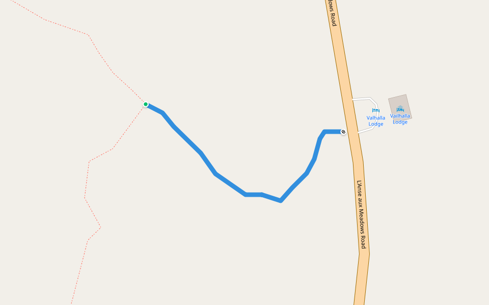 Short trail to start the Iceberger trail Gunners Cove Path walking route map in Saint Lunaire-Griquet