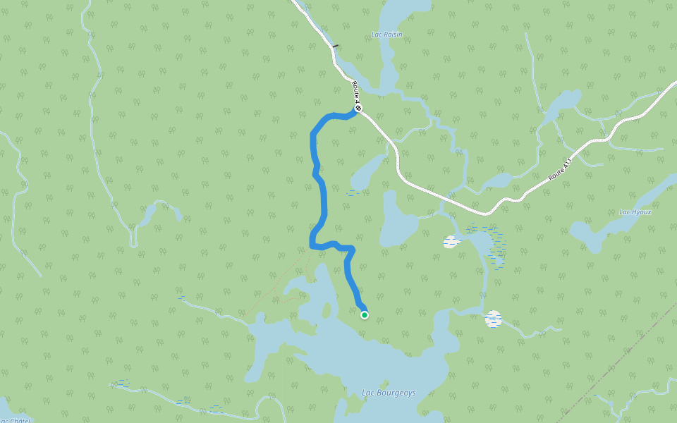 Chemin de la Pedrix walking route map in La Tuque