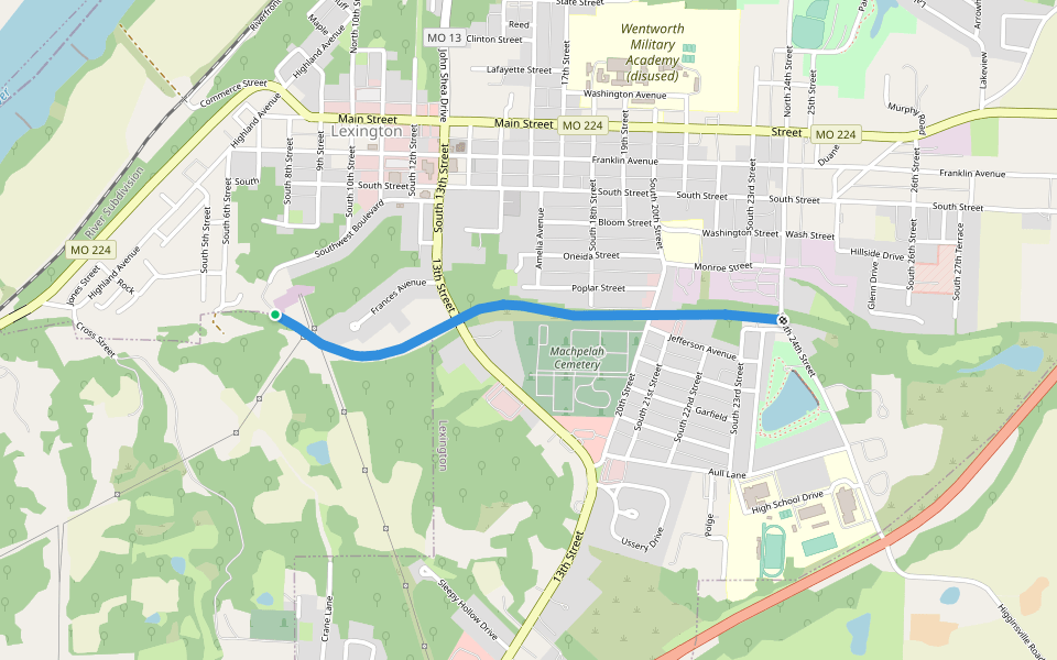 The Lexington Trail walking route map in Lexington
