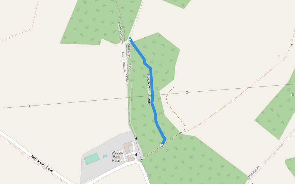 New footpath route walking route map in Lyde Green