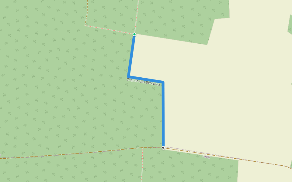 Chemin des Berceaux walking route map in Véron