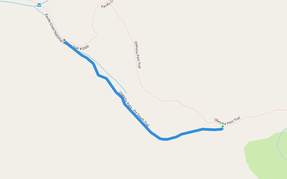 Olancha Pass - Pct South Trail walking route map in Olancha