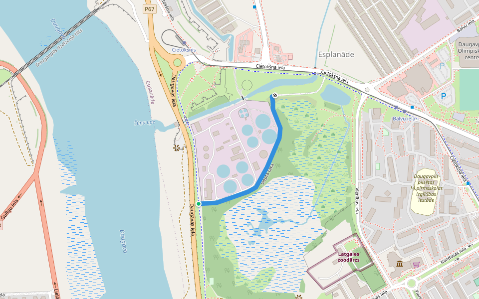 Slēptā taka walking route map in Daugavpils