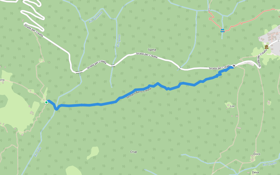 Sentiero Barro Crealla walking route map in Falmenta