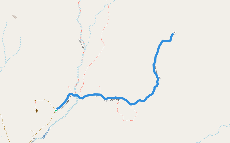 Cline Creek Trail walking route map in New River