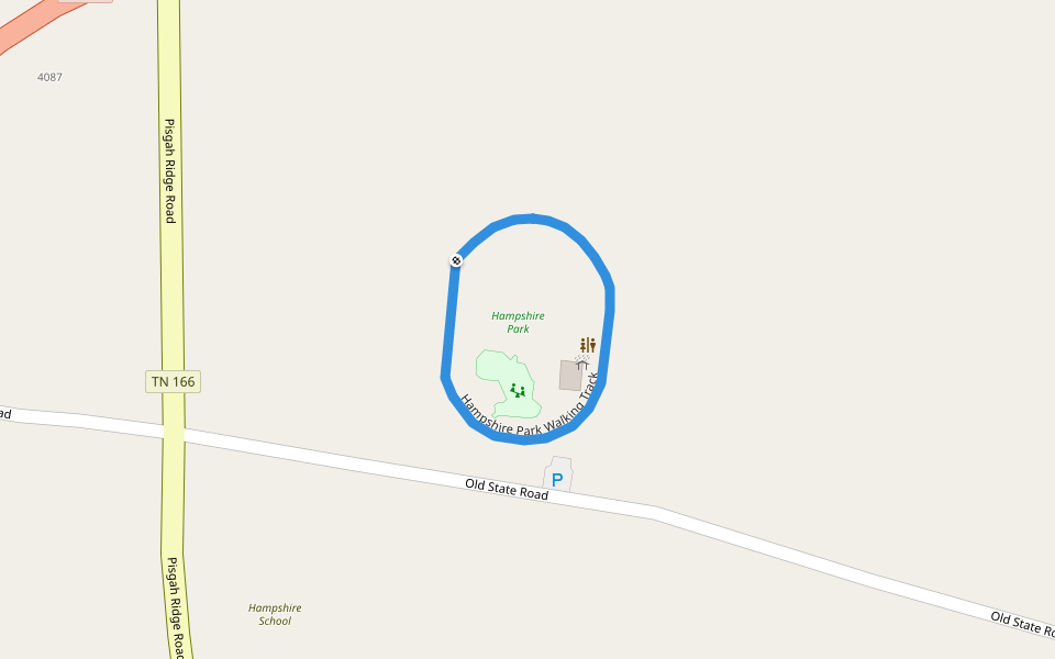 Hampshire Park Walking Track walking route map in Hampshire