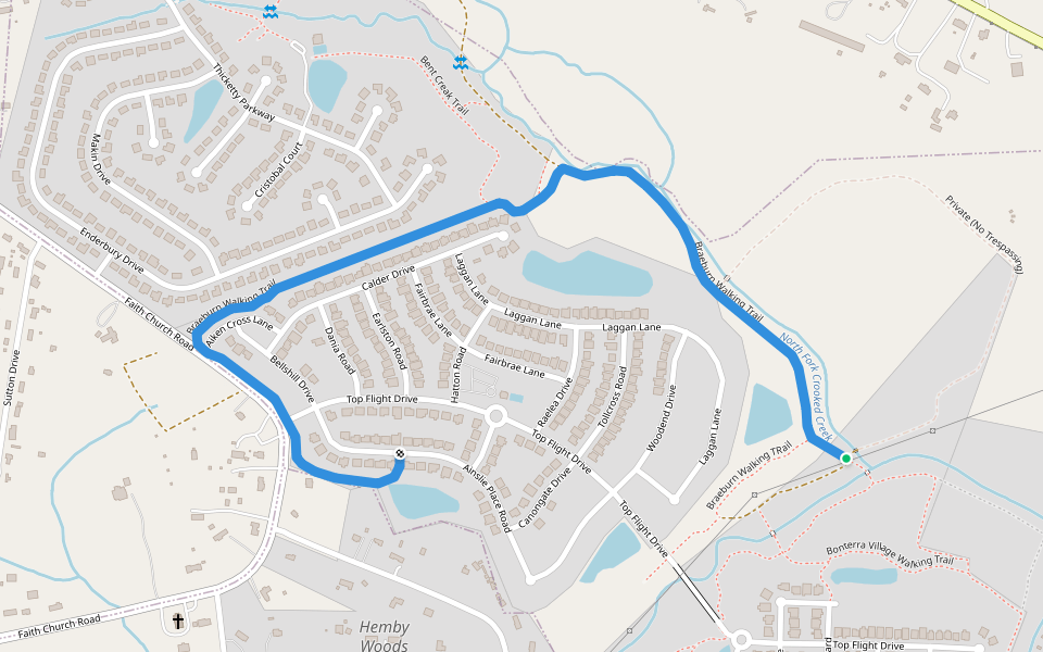 Braeburn Walking Trail Indian Trail, North Carolina Pacer