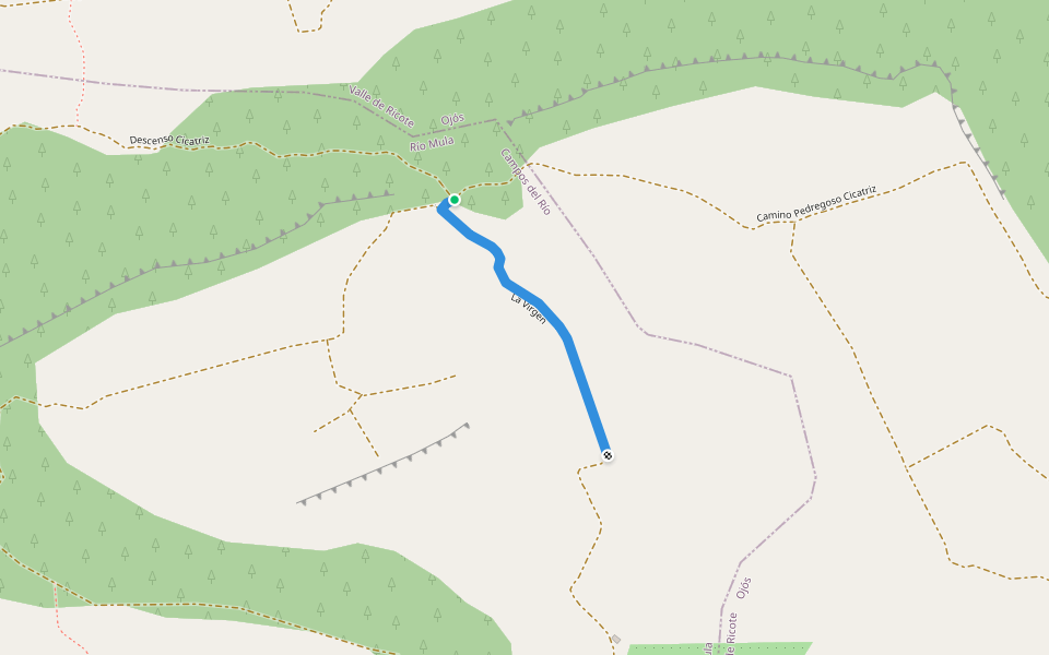 La Virgen walking route map in Campos del Río