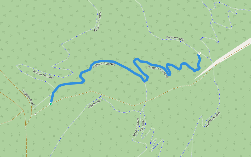 Huggins Downhill walking route map in Bright