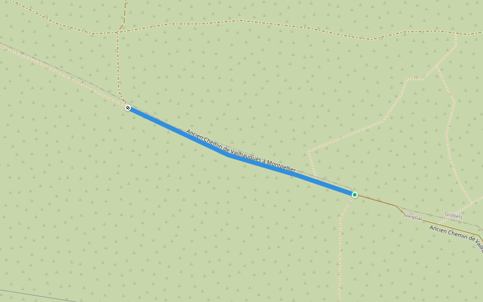 Ancien Chemin de Vailhauques à Montpellier walking route map in Juvignac