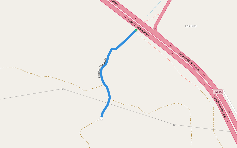 Rambla Albudeite walking route map in Albudeite