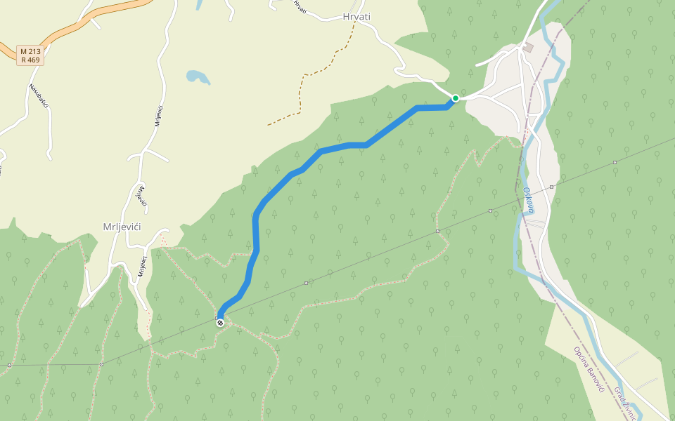 Bećarska kosa walking route map in Repnik