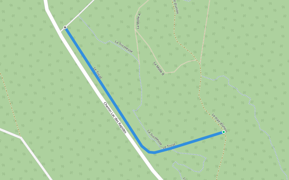Le Tricot walking route map in Sept-Îles