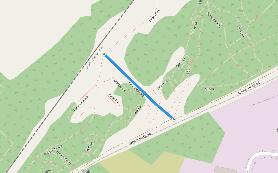 Remontée #2 walking route map in Rivière-du-Loup