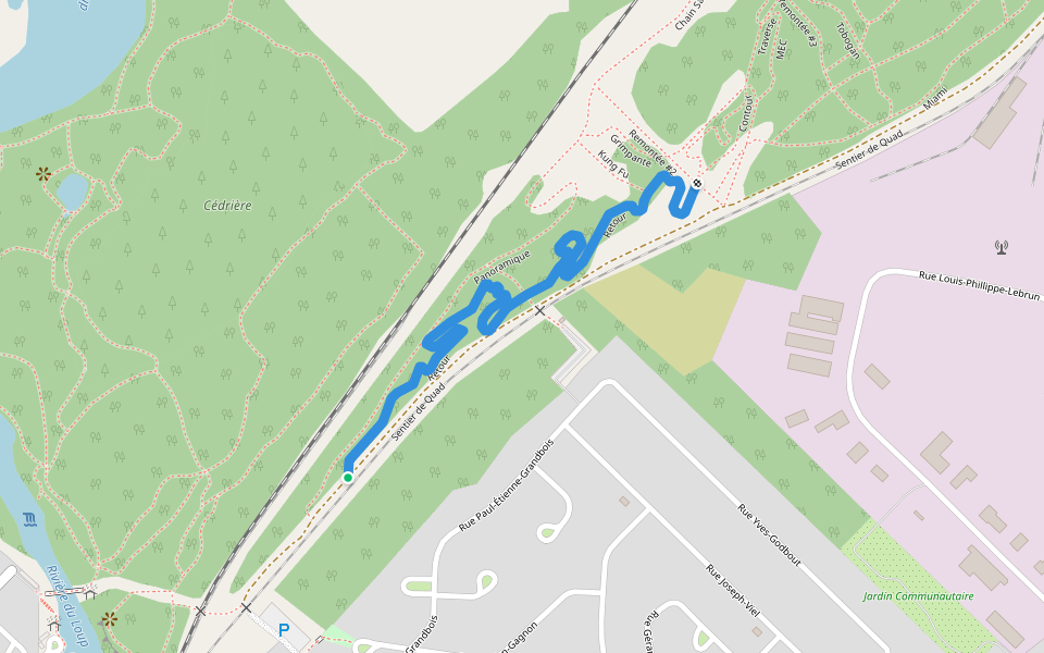 Retour walking route map in Rivière-du-Loup