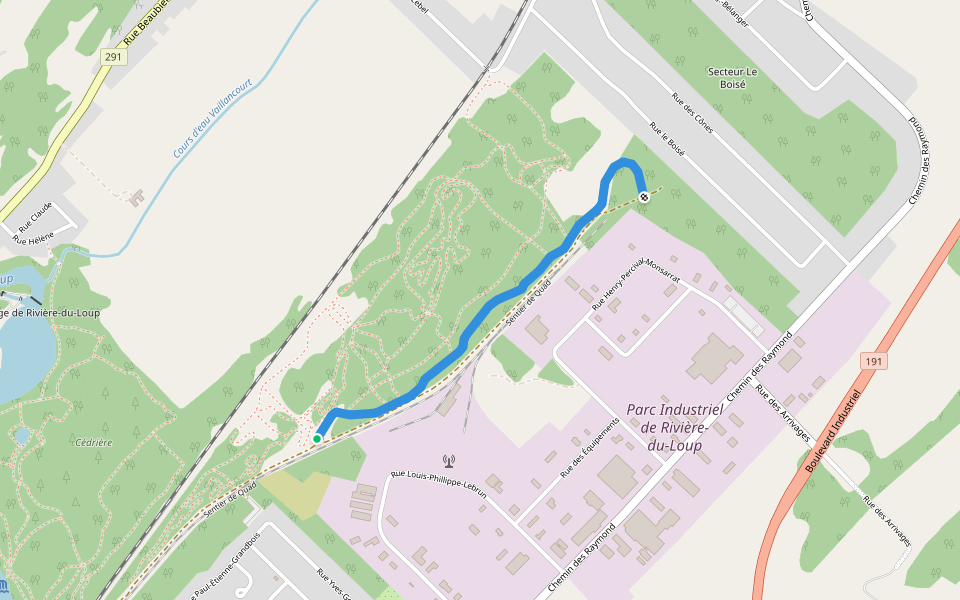 Miami walking route map in Rivière-du-Loup