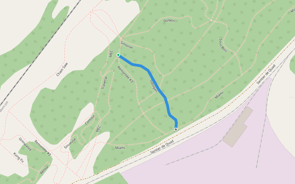 Tobogan walking route map in Rivière-du-Loup