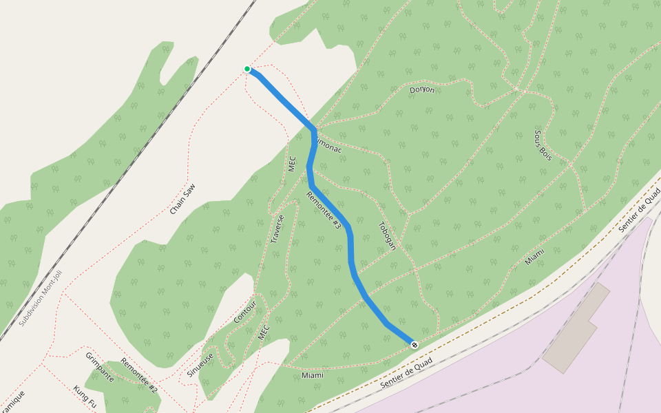 Remontée #3 walking route map in Rivière-du-Loup