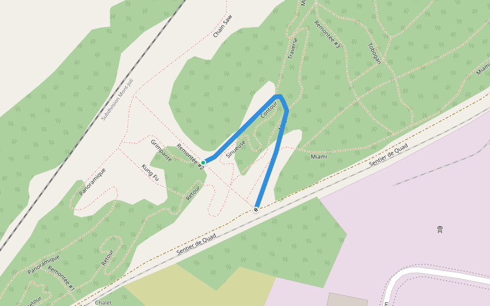 Contour walking route map in Rivière-du-Loup