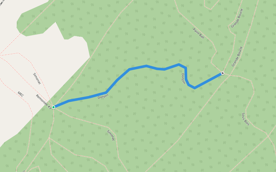 Donjon walking route map in Rivière-du-Loup