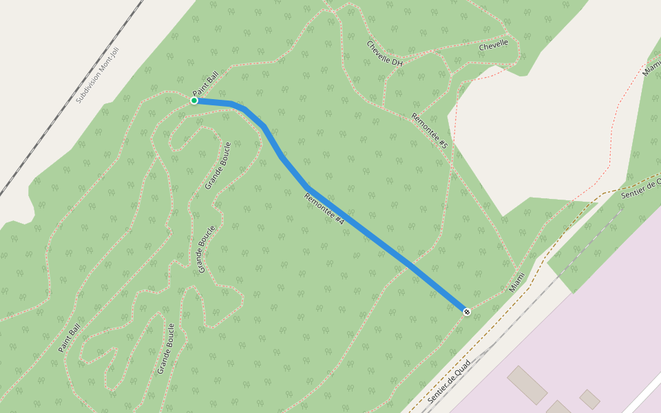 Remontée #4 walking route map in Rivière-du-Loup