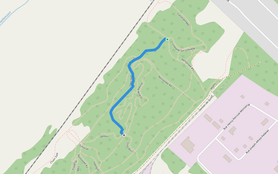 Paint Ball walking route map in Cacouna