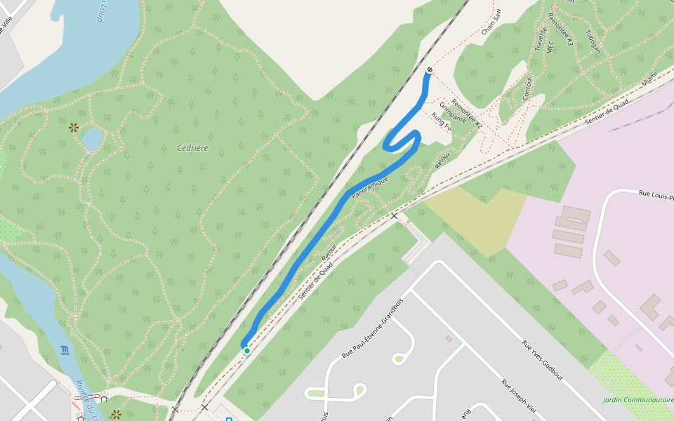 Panoramique walking route map in Rivière-du-Loup