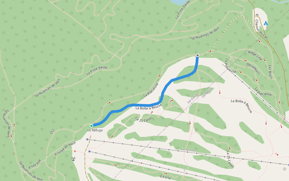 La Boîte à Beurre walking route map in Val-Morin