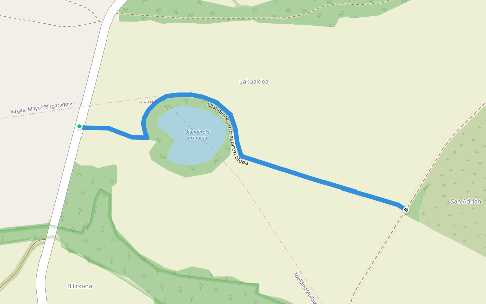 Olandinako urmaelaren bidea walking route map in Arraya-Maestu