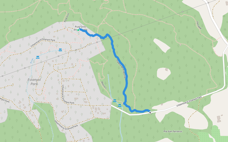 Trialera del Puig Gros walking route map in Bescanó