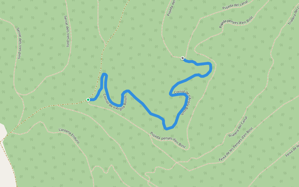 Corriol de n'Argila Bosch walking route map in Bescanó