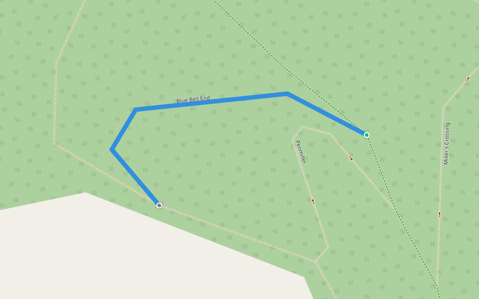 Blue Bell End walking route map in Sketty
