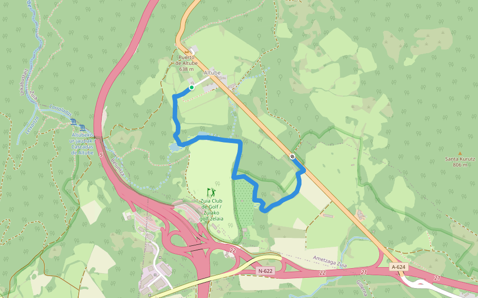Altubeko hezegunearen bidea walking route map in Altube