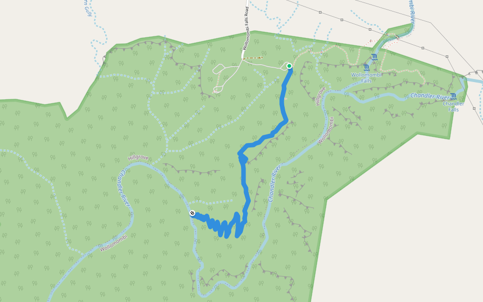 Chandler Walk walking route map in Hillgrove