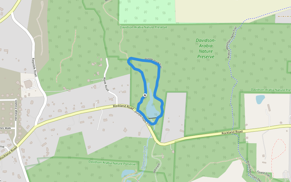 purple mark trail walking route map in Stonecrest