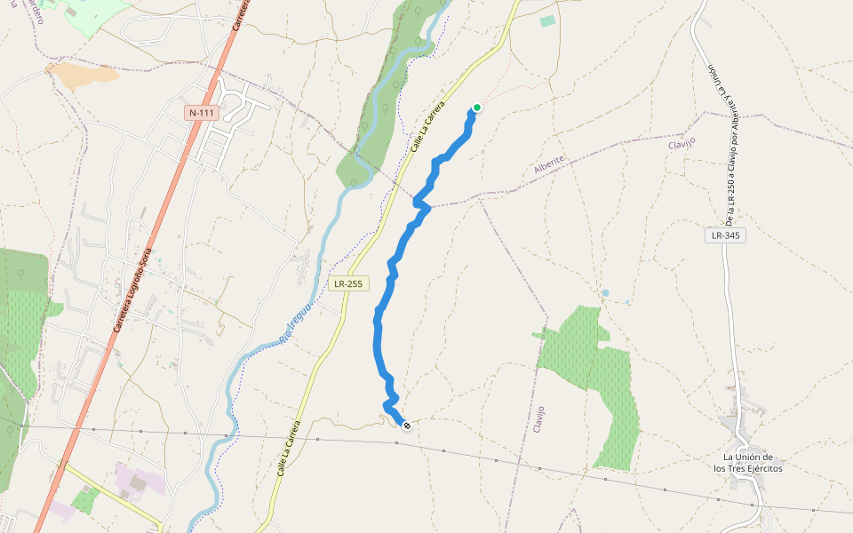 Senda del Parkinson walking route map in Alberite