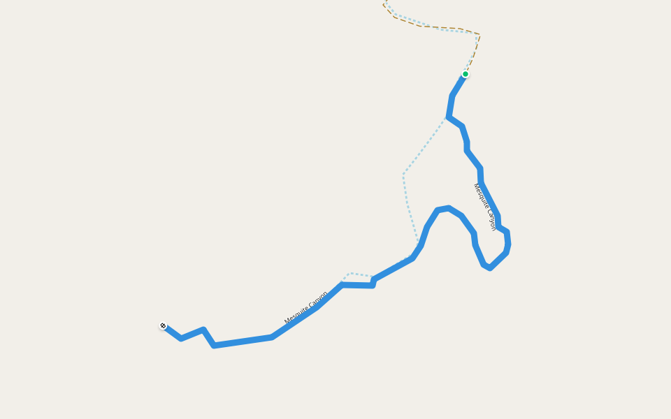 Mesquite Canyon walking route map in Ligüí